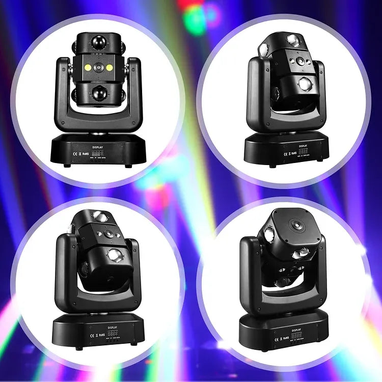 150W RGBW Arm Moving Head Light DMX512 8x10W Beam LED Stage Light Strobe Projector for KTV Dance Hall Bar Disco