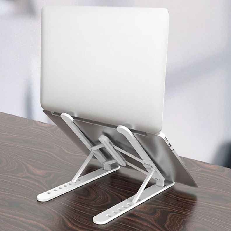 Adjustable Foldable Laptop Stand Non-slip Desktop Laptop Tablets racks Support for ipad Stand Folding Laptop Stand Holder Aluminum Portable Desk Silicone Bottom Non-Slip Mounts
