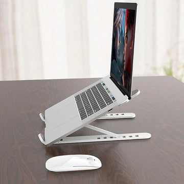 Adjustable Foldable Laptop Stand Non-slip Desktop Laptop Tablets racks Support for ipad Stand Folding Laptop Stand Holder Aluminum Portable Desk Silicone Bottom Non-Slip Mounts